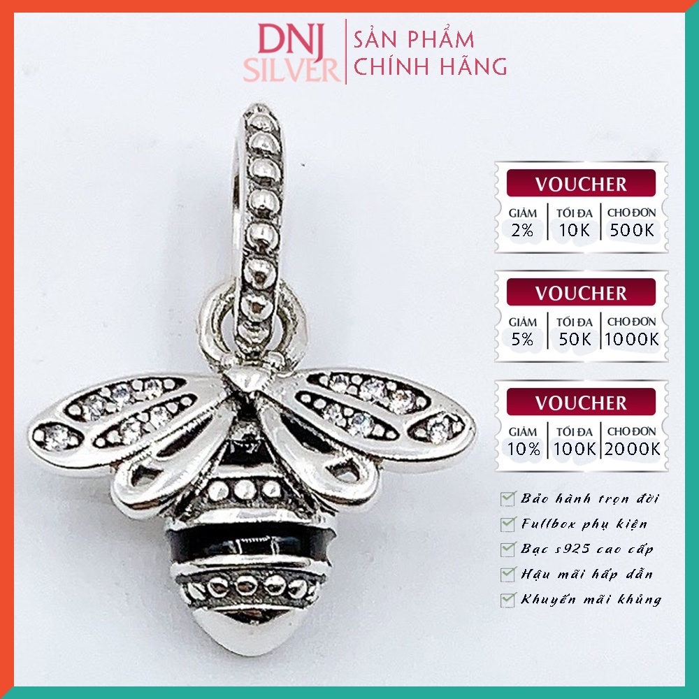 Vòng tay bạc 925 cao cấp - Vòng tay charm bạc Honey Bee Sexy Girl, tình yêu, sự nghiệp, phong cách, cá tính - DNB040