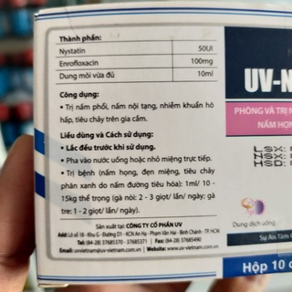 UV- Nista chữa Nấm diều, nấm phổi, nấm họng, đẹn miệng cho gà đá