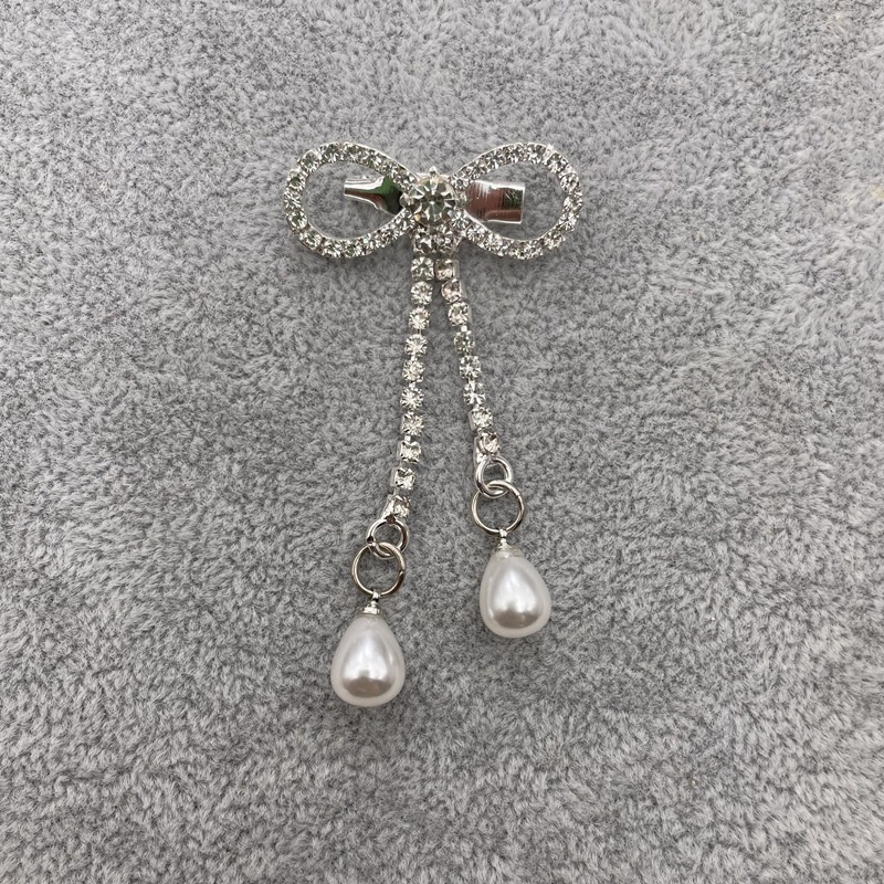 1931284 Ghim Cài Áo Hình Nơ Đính Đá Tua Rua Bằng Hợp Kim Thời Trang