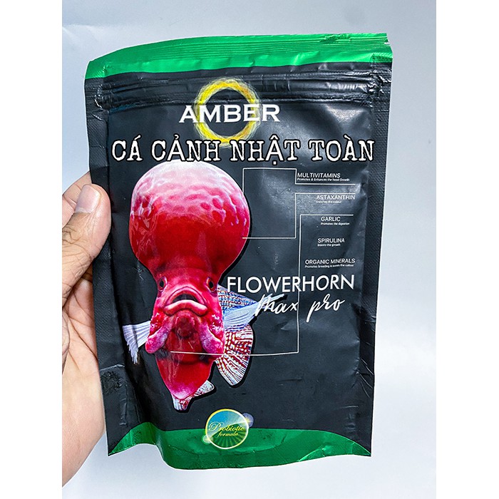 THỨC ĂN CÁ LA HÁN AMBER ẤN ĐỘ FLOWERHORN MAX PRO HỖ TRỢ TOÀN DIỆN 100G