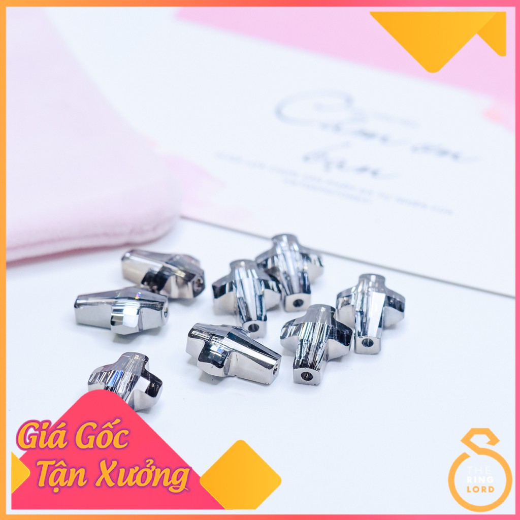 Thánh Giá pha lê Áo cao cấp xỏ vòng chuỗi mân côi - Tặng kèm dây suôn vòng - Pha lê SWAROVSKI