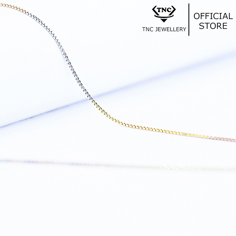 Dây chuyền bạc xi vàng đẹp sang trọng cho nữ trơn- Trang sức TNC Jewellery
