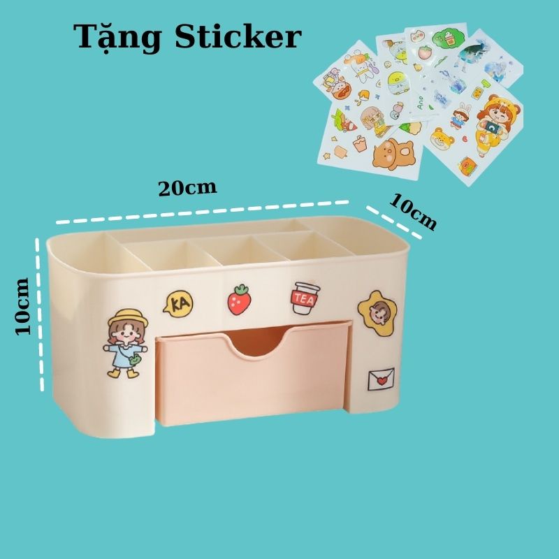 Kệ Mỹ Phẩm Mini, Kệ Đựng Phụ Kiện, Đồ Dùng Học Tập Có Ngăn Kéo Tiện Ích