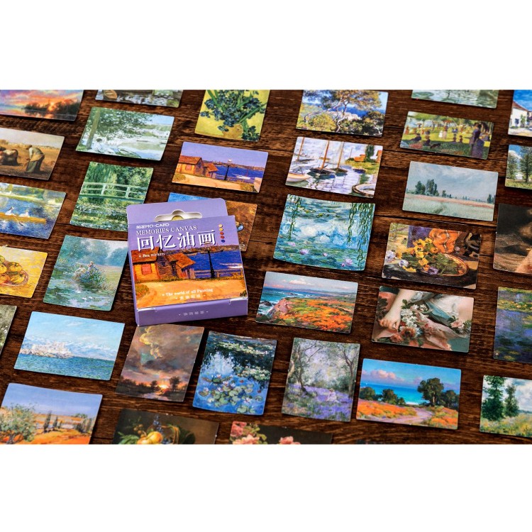 Hộp 45 miếng sticker mẫu tranh vẽ memories canvas