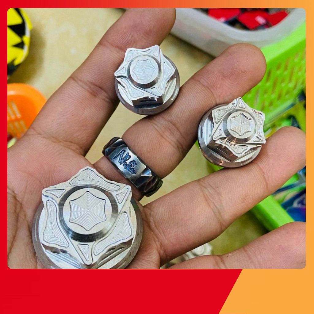 BỘ 3 ỐC GHI ĐÔNG, TRẢNG BA XE SONIC, SATRIA MẪU SALAYA CHẤT LIỆU INOX BÓNG