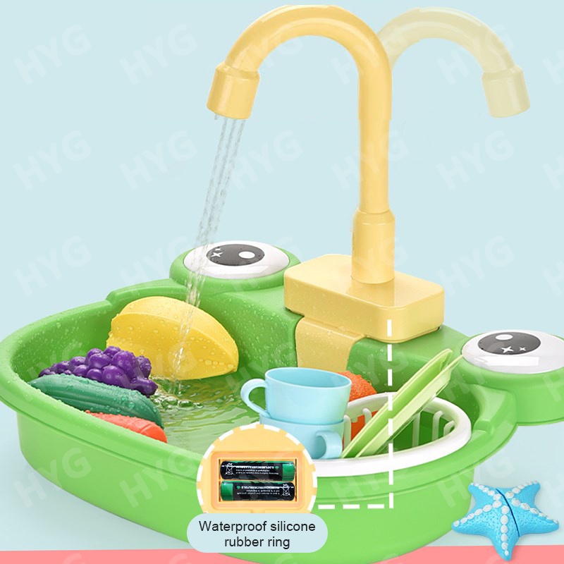 Đồ chơi bồn rửa chén nhà bếp HYG TOYS hoạt động điện tự động vui nhộn dành cho trẻ em