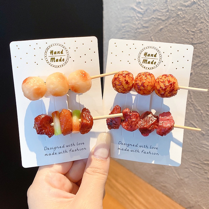 Kẹp tóc hình thức ăn dễ thương phong cách Hàn Quốc