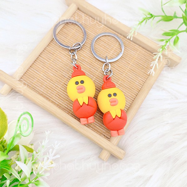 Combo 2 Móc khóa vịt vàng line friend áo đỏ🐤FREESHIP🚛Móc khóa vịt vàng line friend áo đỏ dễ thương-Phát Huy Hoàng