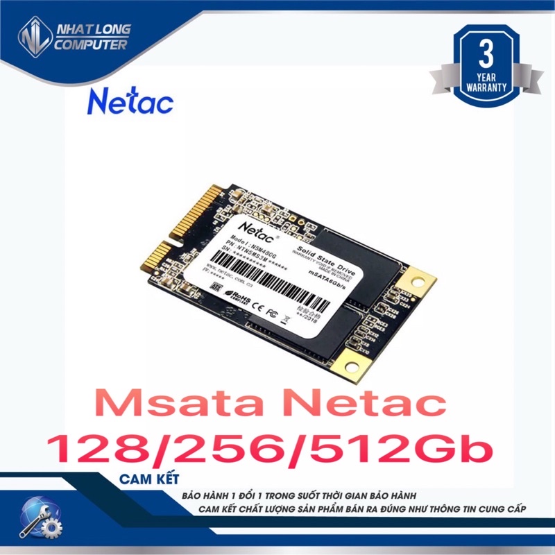 Ổ SSD Msata 256Gb/128GB Netac N5M bảo hành 3 năm.