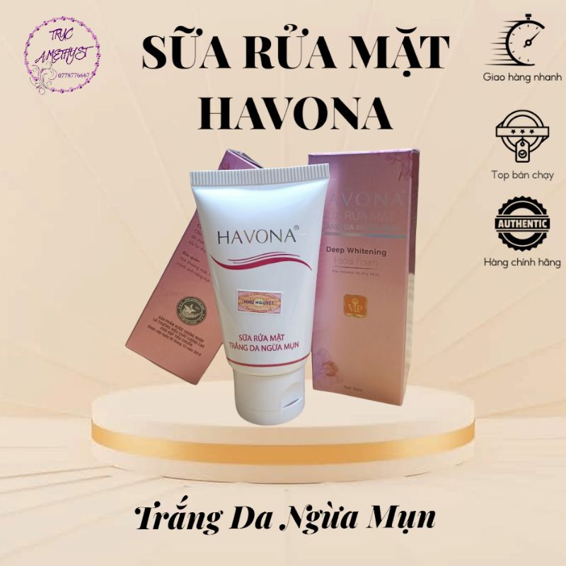 SỮA RỬA MẶT TRẮNG DA NGỪA MỤN HAVONA 50ML