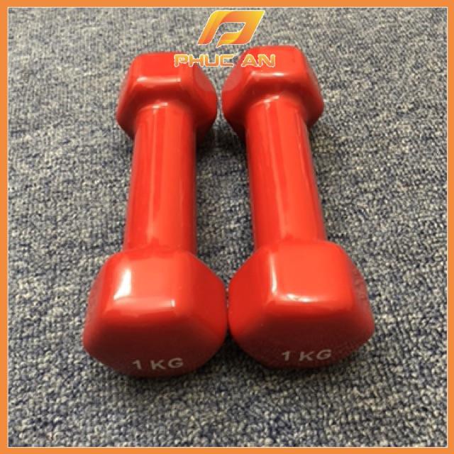 Tạ tay nữ bọc cao su loại 1kg tập Gym - Tạ tay mini cao cấp tập gym dành cho nam nữ (bán theo đôi)