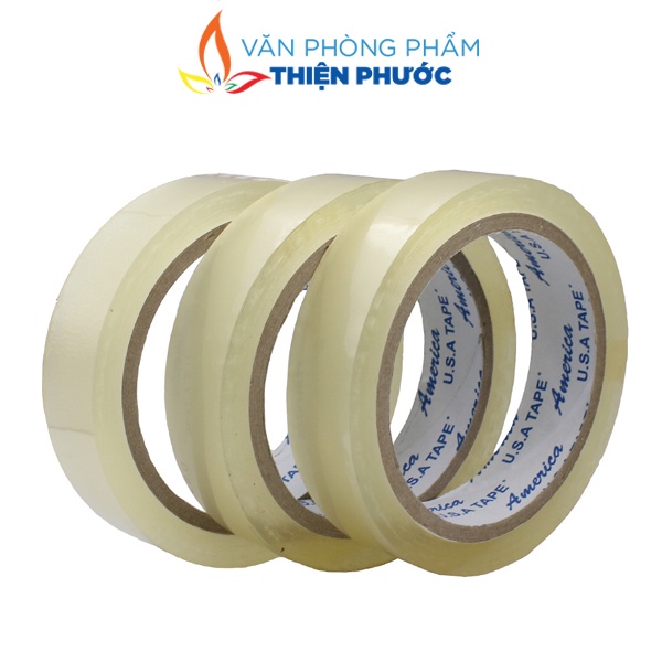 Băng keo trong 2.4cm 80yard, băng keo gói quà THIỆN PHƯỚC