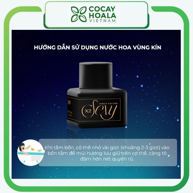 Nước hoa vùng kín X2 Sexy Cỏ cây hoa lá. Khử mùi vùng kín, làm thơm, hồng, se khít 5ml