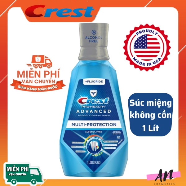 Nước súc miệng Crest 3D White 1 Lít / Nước xúc miệng trắng răng Crest Mỹ date 8/2023