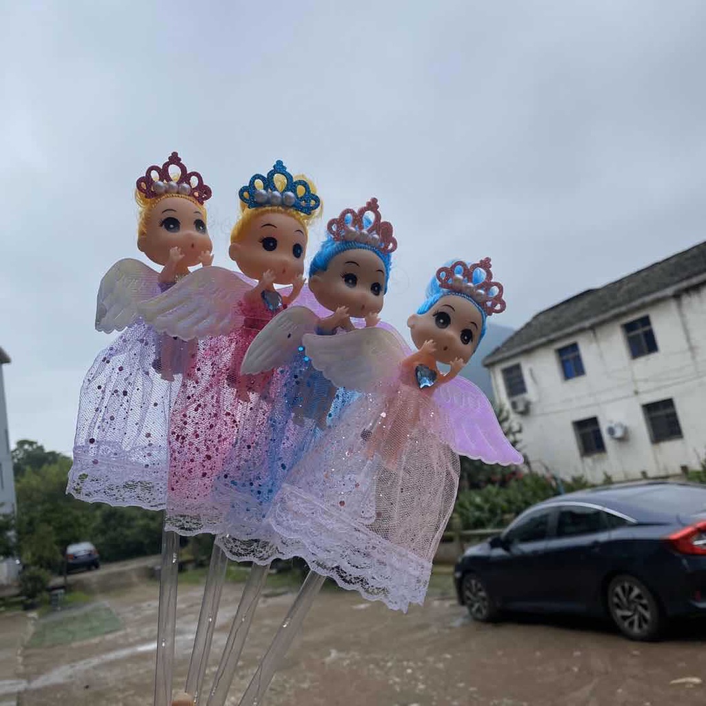 Gậy thiên thần có cánh phát sáng, gậy phát sáng búp bê chibi cho bé có kèm pin