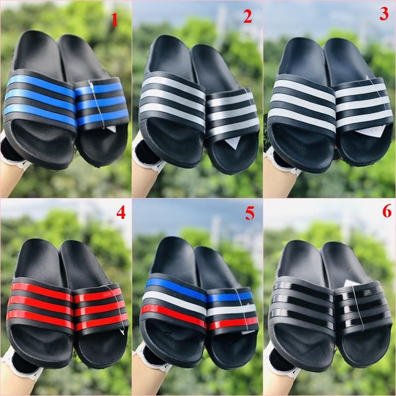 Dép unisex ❤️TẶNG VỚ❤️ dép đúc Das quai ngang thể thao nam nữ 3 kẻ đủ màu