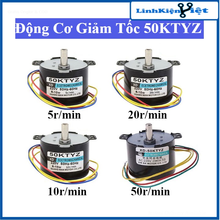 Động Cơ Giảm Tốc 50KTYZ 220VAC 6W