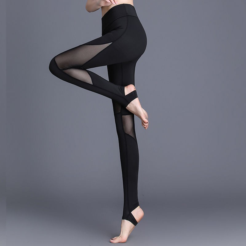 Quần Legging Tập Yoga Phối Lưới Chất Liệu Co Giãn Cao Cấp Cho Nữ