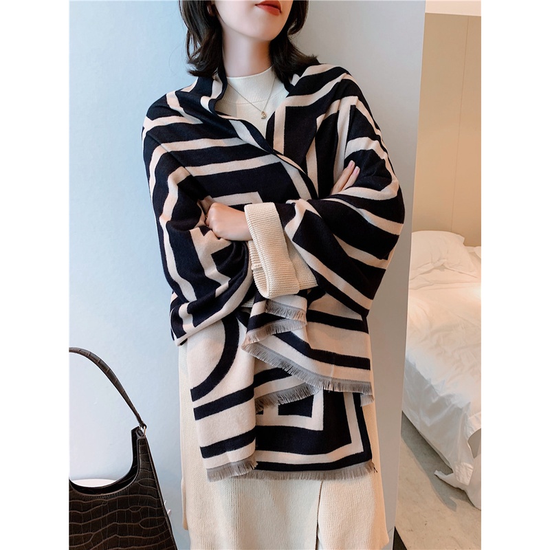 Khăn Quàng Cổ Mùa Đông Cashmere cho nam và nữ đẹp phong cách thời trang Châu Âu