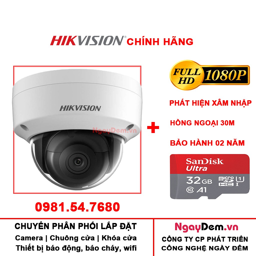 Camera IP Dome Hikvision 4MP DS-2CD2143G0-I/IS Phân Giải Cao  - Hàng chính hãng bảo hành 24 tháng