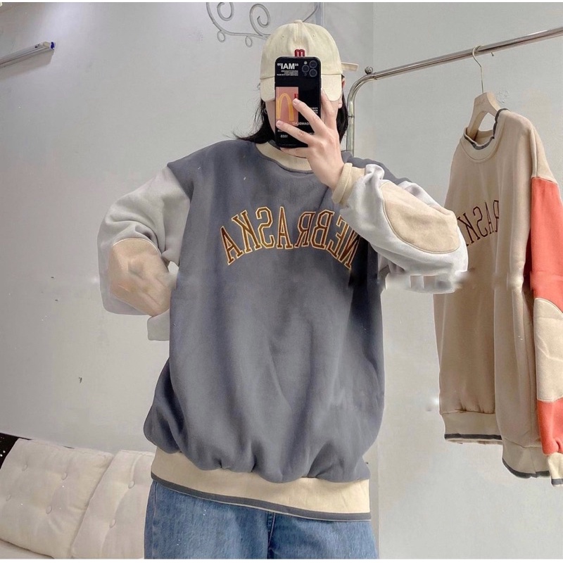 [SIÊU HÓT]  Áo Sweater NEBRASKA, Áo Nỉ Unisex Tay Bồng