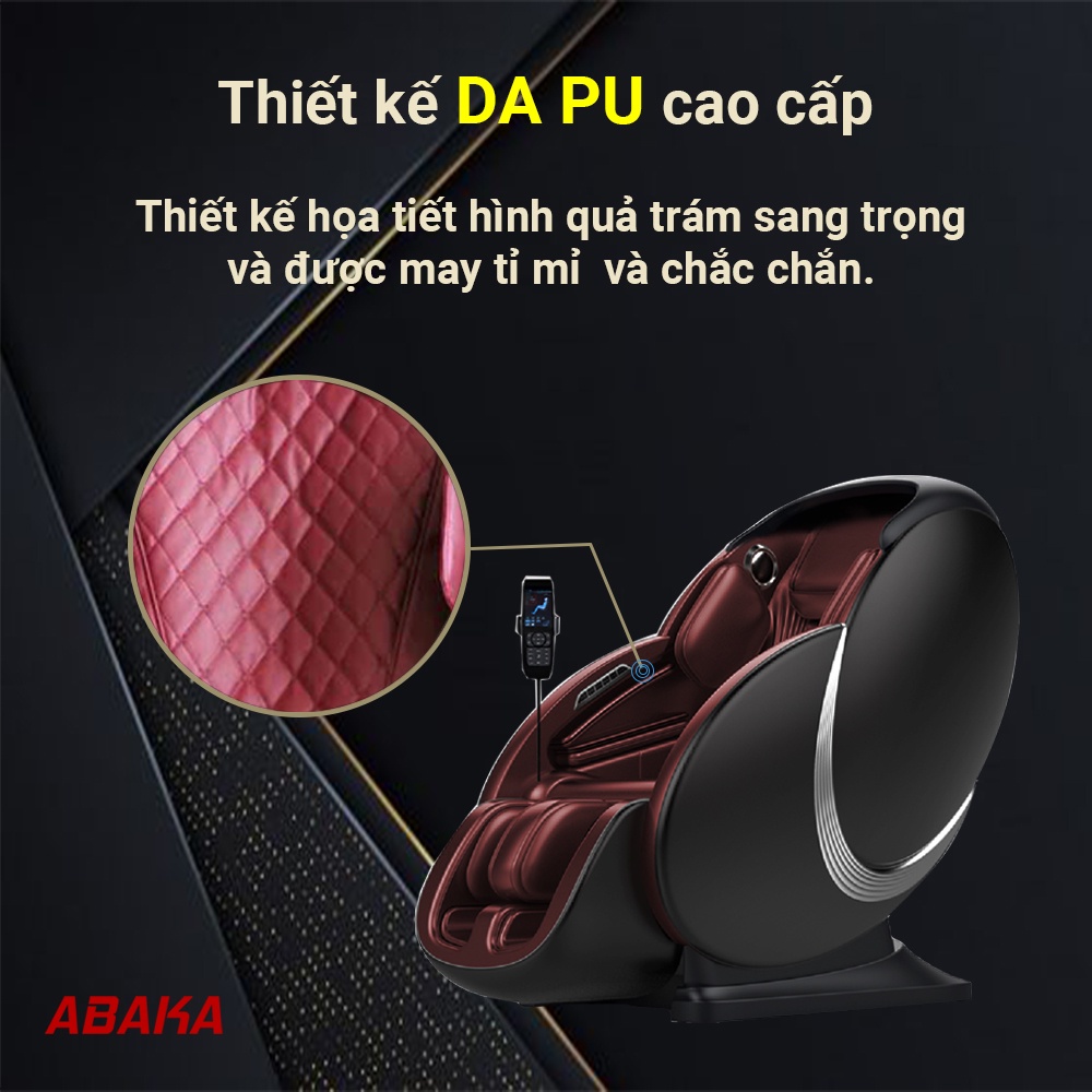 Ghế massage ABAKA K3 - Ghế mát xa thế hệ mới với con lăn 4D di động thông minh - Thiết kế thời thượng - Bảo hành 6 Năm