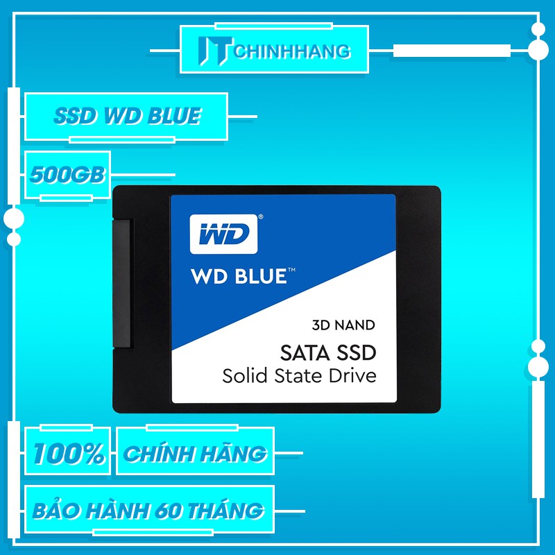 [Mã 1511ELSALE hoàn 7% đơn 300K] Ổ Cứng SSD WD Blue 3D G2 NAND 500GB 2.5" - Hàng Chính Hãng