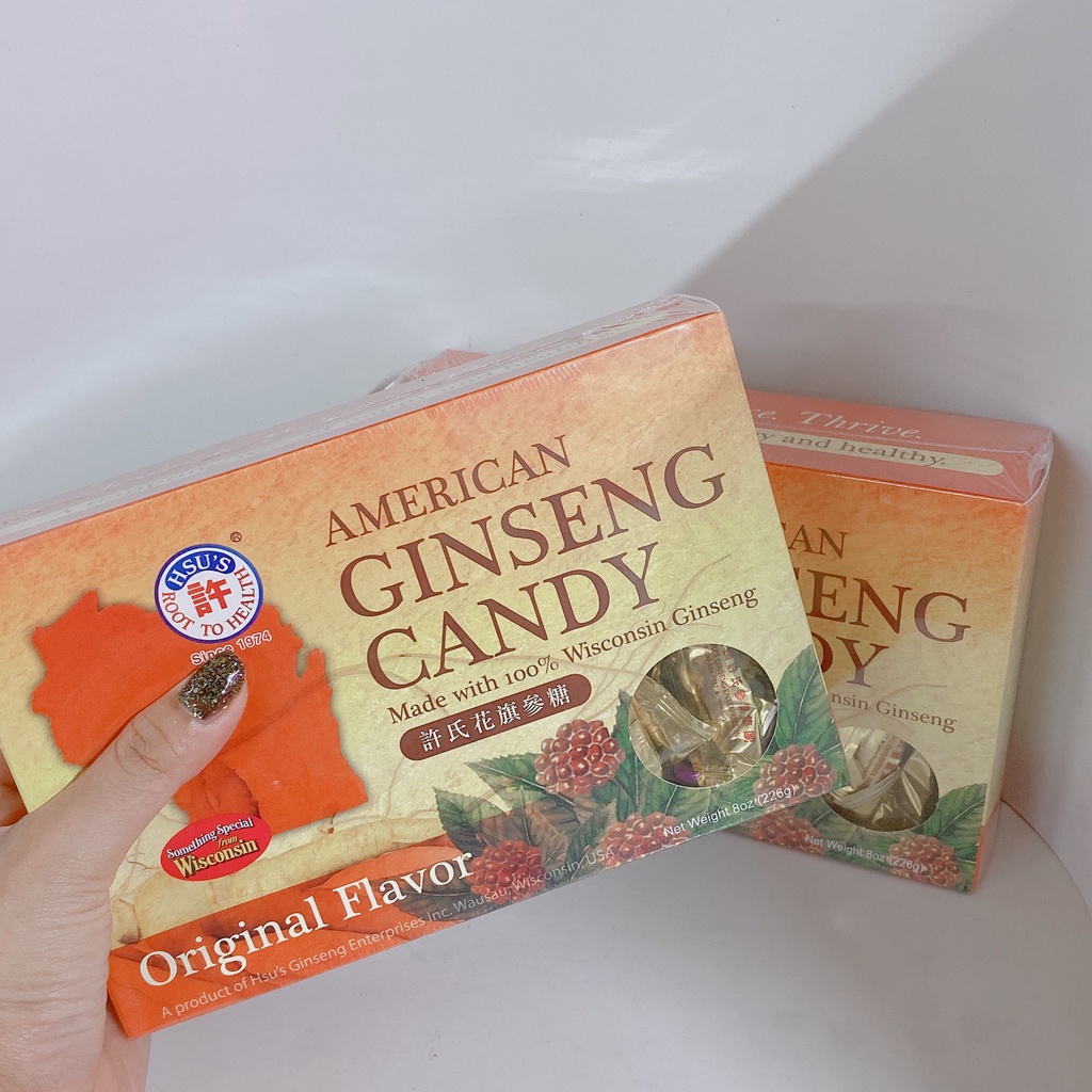 Kẹo sâm Hoa Kỳ HSU's - chánh hiệu- nhập khẩu Hoa Kỳ, hộp 226g