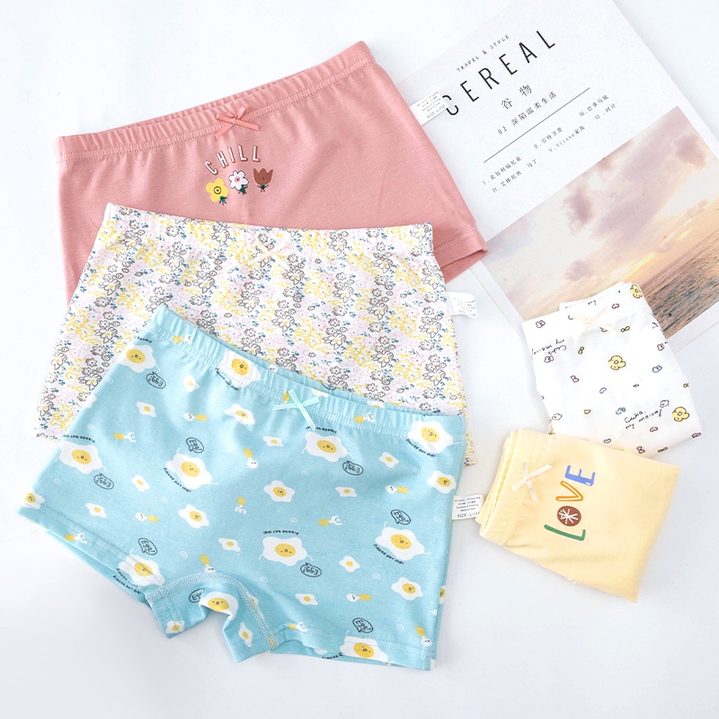 [THOMAS KIDS] 5 chiếc Đồ lót Boxer trẻ em 100% cotton Hoạt hình Hoa văn Đồ lót Đồ lót Boxer Quần lót cho Bé gái 3-12 tuổi