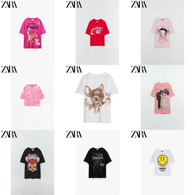 ÁO THUN ZARA IN HÌNH HÀNG XUẤT NHIỀU MẪU