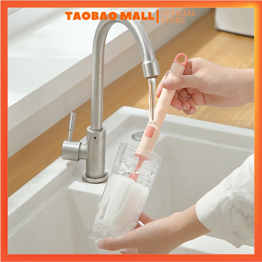Cọ Rửa Bình Sữa, Cốc, Chén Đa Năng Với Mút Xốp Bọt Biển Siêu Sạch, Có thể Thay Đổi Đầu Mút Siêu Tiết Kiệm Và Tiện Dụng