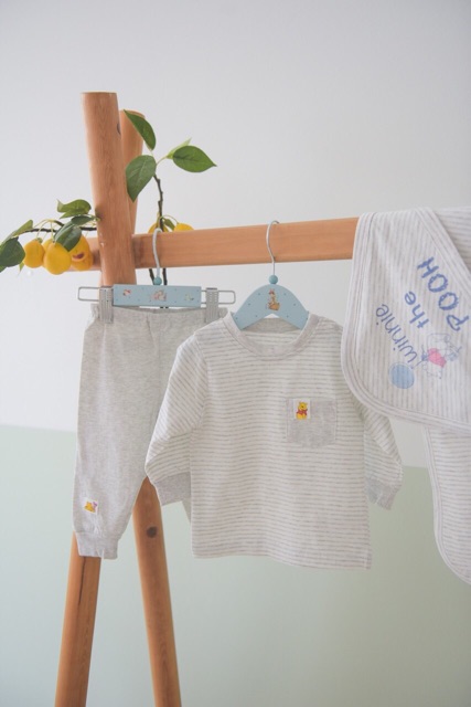 Bộ dài tay cài vai cotton Momma baby cho bé trai/bé gái từ 6 tháng đến 2 tuổi