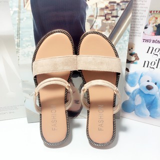 Giày Sandals Nữ Xinh Xắn, Dễ Thương, Thiết Kế Đế Bằng, Quay Hậu Đa Năng Phong Cách Hàn Quốc