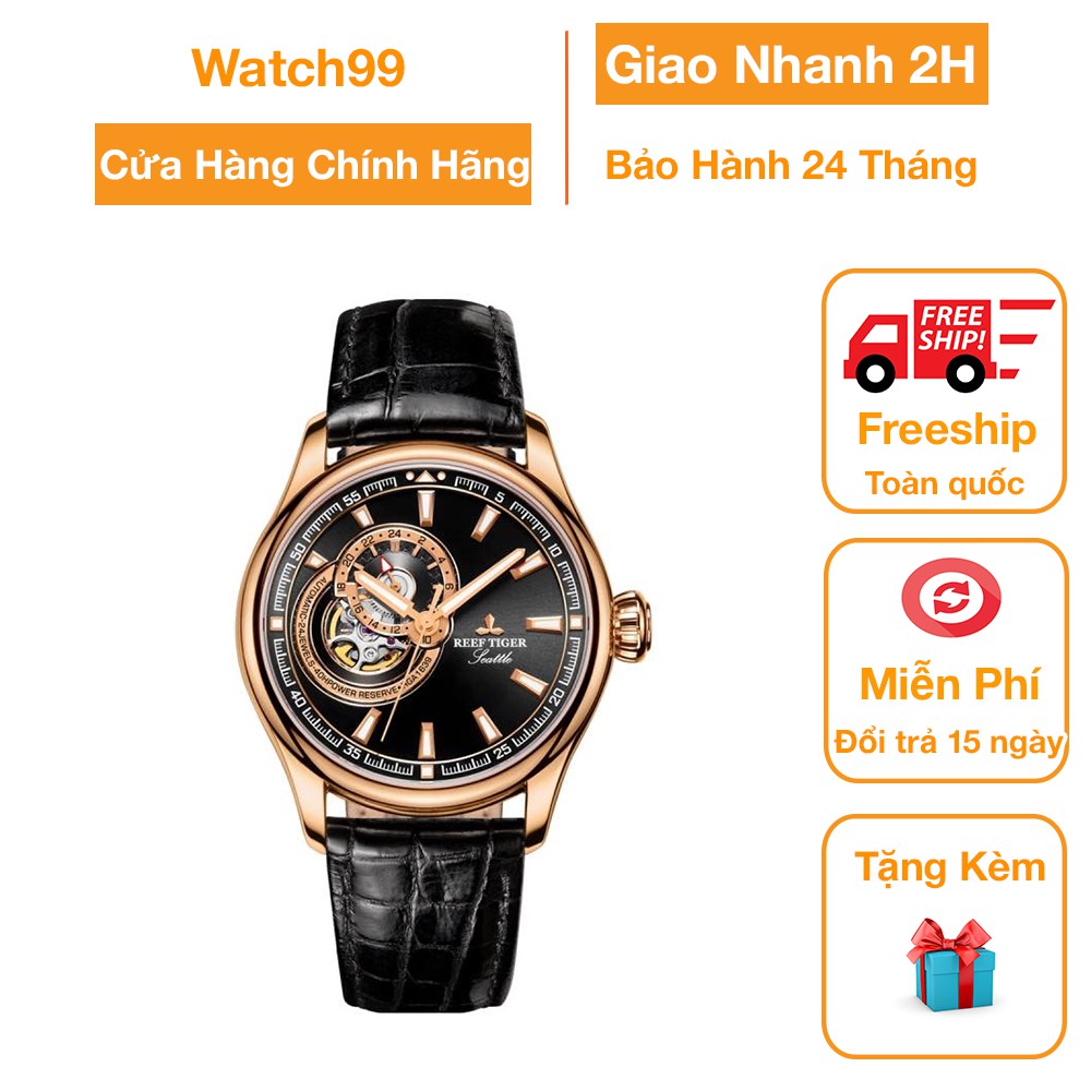 Đồng Hồ Nam Chính Hãng Reef Tiger RGA1639 Mặt đen