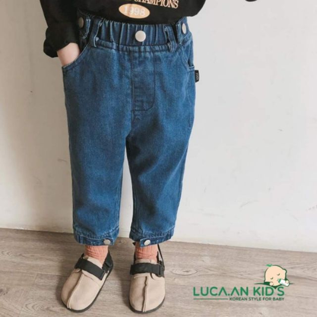 Quần jean dáng thụng phong cách Hàn Quốc cho bé trai, bé gái