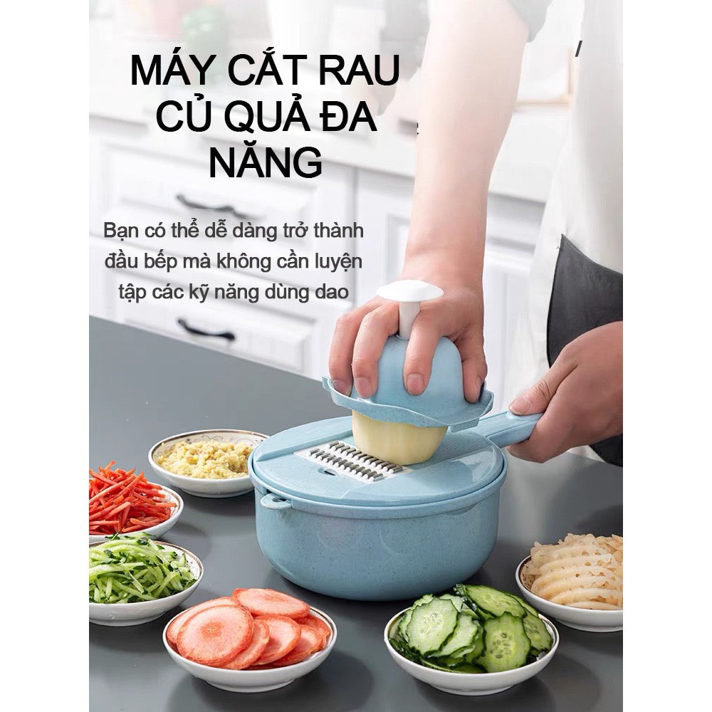 Dụng cụ bào cắt gọt rau củ quả đa năng kèm rổ 12in1-Tiện Lợi Cho Nhà Bếp