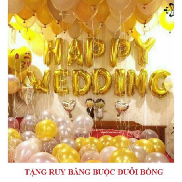 [ Tặng Bơm + Keo dán ] Sét Bóng Trang Trí Phòng Cưới