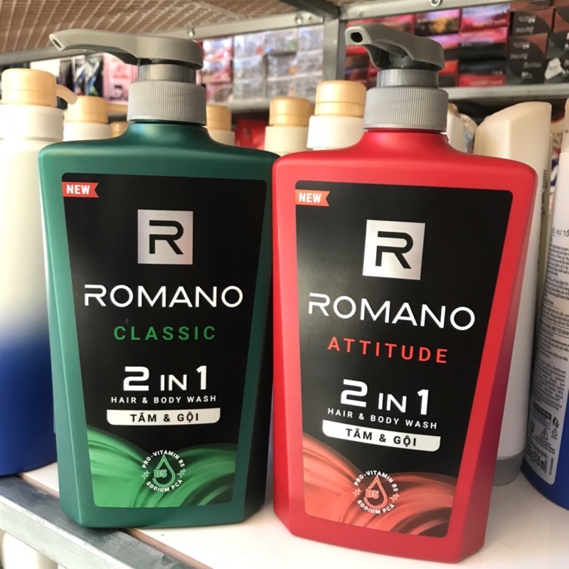 Tắm gội 2in1 nam Romano Classic 650g hương nước hoa