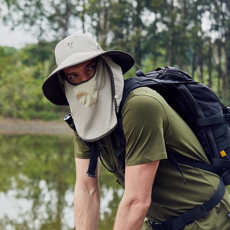 Mũ chống nắng golf nam nữ có kèm khẩu trang che mặt chất kiệu thoáng mát