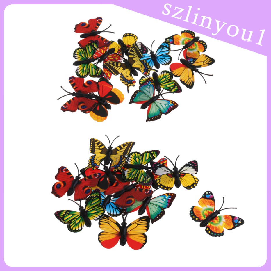 BUTTERFLY Set 24 Bươm Bướm Đồ Chơi Bằng Nhựa Cho Bé