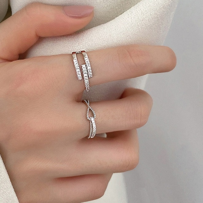 Set nhẫn nữ bạc cao cấp Harry và Doris thiết kế đính đá sang chảnh, nữ tính | HARMONY ACCESSORIES N46 N47