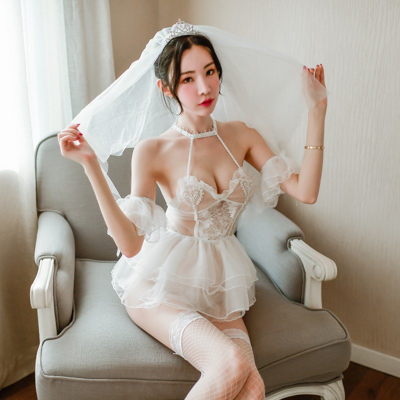 Váy cô dâu sexy gợi cảm xinh xắn VN124 Không cài đầu , không tất | BigBuy360 - bigbuy360.vn