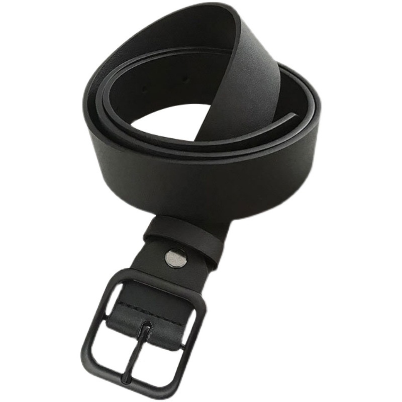 Thắt Lưng Nam Nữ Mặt Vuông Đen Ulzzang Hàn Quốc bản 2.8 cm Da PU xịn T006 Giá Rẻ