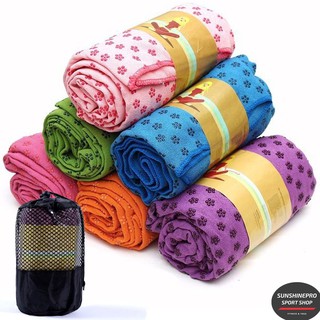 Khăn Trải Thảm tập GYM _  YOGA bền đẹp với hạt PVC chống trơn tuyệt đối (Tặng kèm túi)
