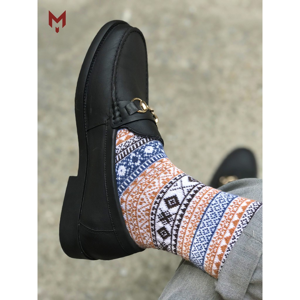 Giày lười nam công sở Mad Horsebit Loafer Black da bò sáp ngựa điên thời trang phong cách bụi cá tính