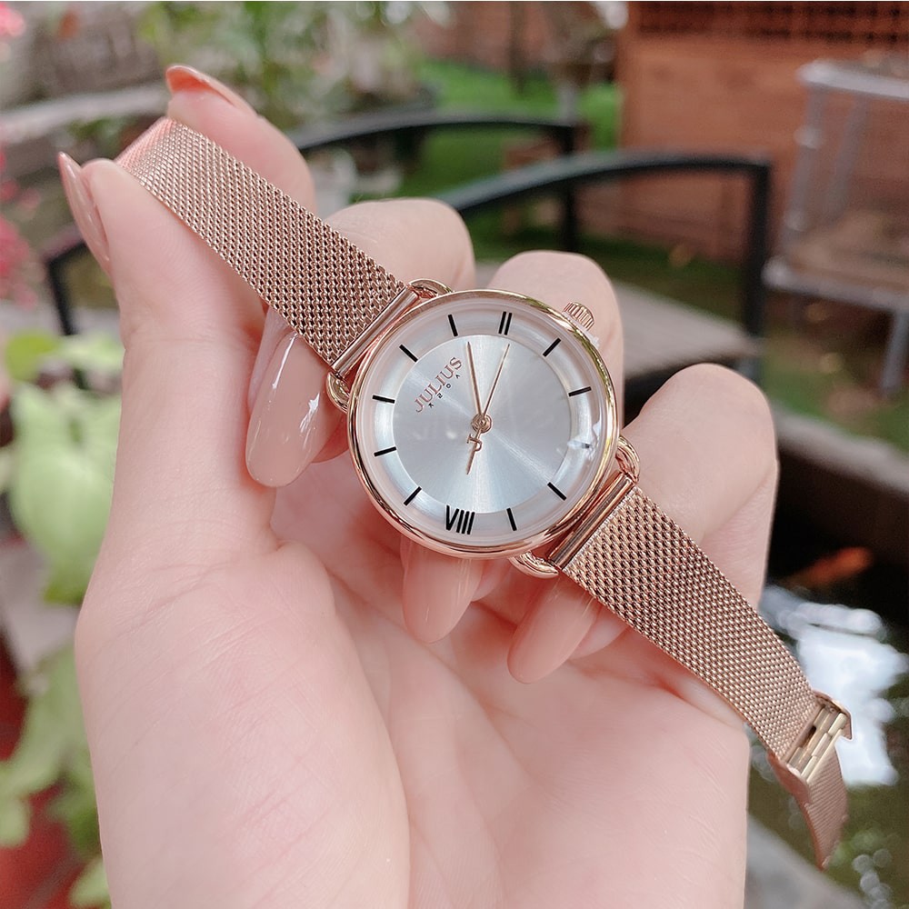 Đồng hồ nữ JA-1268 Julius Hàn Quốc dây thép không gỉ