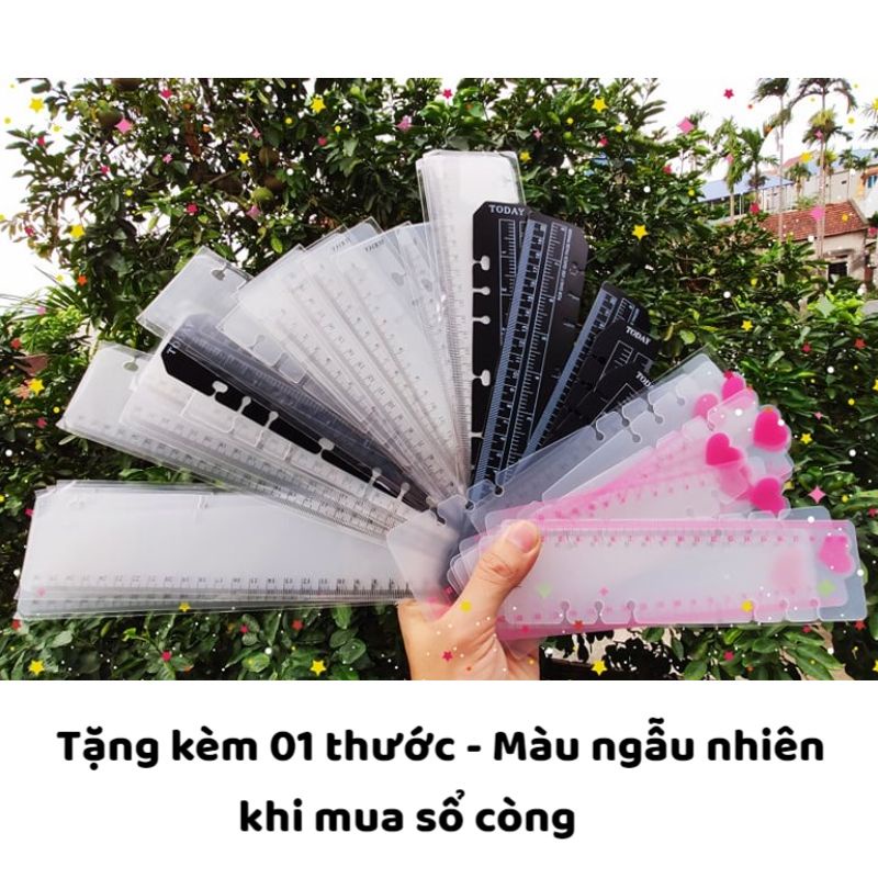 Bìa Sổ Còng Bìa Dẻo Màu Đen (Black) Sun Off A6 A5 6 Lỗ Binder Planner Take Note Giấy Refill