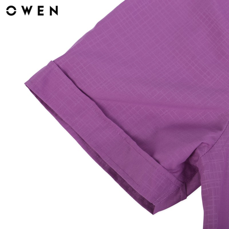 Áo sơ mi ngắn tay nam Owen chất Modal dáng Bodyfit màu tím - BA80969N | BigBuy360 - bigbuy360.vn