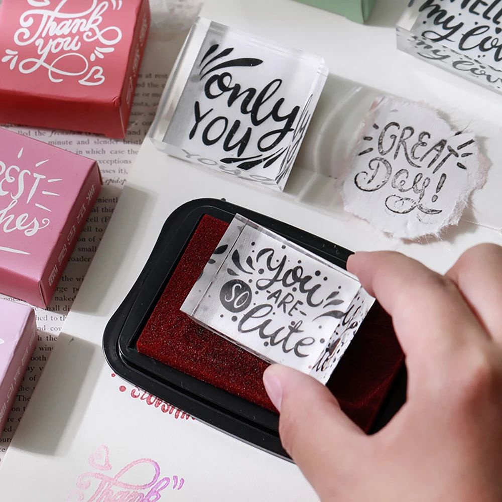 Con dấu in chữ Thank You bằng acrylic DIY VANES1