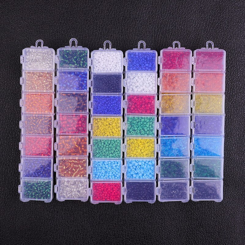 Bộ hộp hạt thủy tinh làm trang sức (2mm 3mm 4mm)